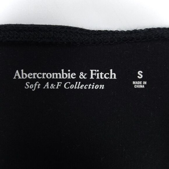 NWT Abercrombie Soft A&F 90's Long Sleeve Tie Front Cutout Bodysuit Black Small - Picture 8 of 8